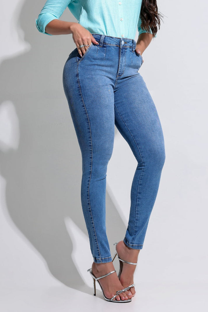 Calça Jeans Modeladora Alfaiataria com Elastano Apaixonante