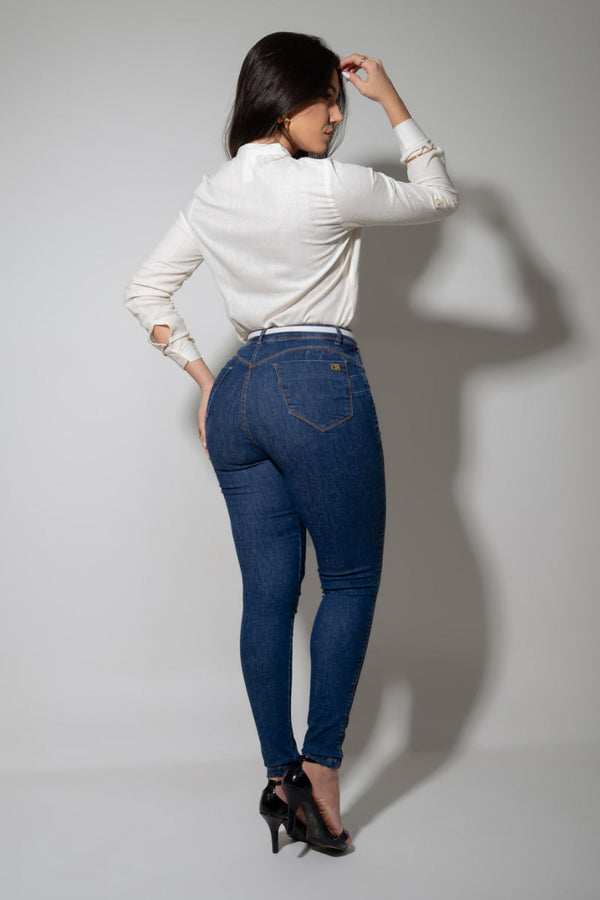 Calça Ultra Modeladora Skinny Cós Alto Com Cinto